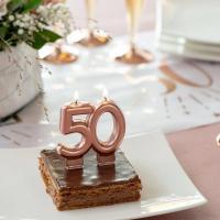 Bougie 50ans anniversaire rose gold