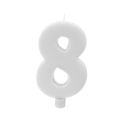 Bougie 8ans blanche