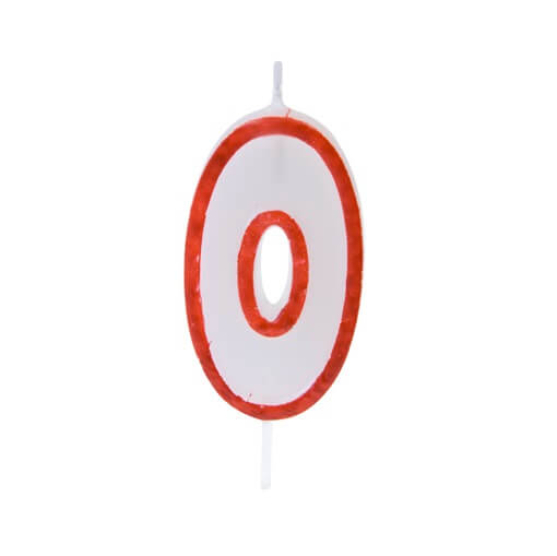 Bougie anniversaire 0 rouge
