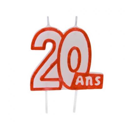 Bougie anniversaire 20ans (x1) REF/BGA1104/20