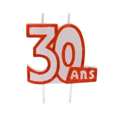 Bougie anniversaire 30ans (x1) REF/BGA1104/30