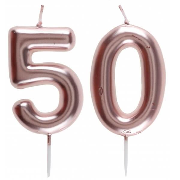 Bougie anniversaire nombre 50 pour gâteau