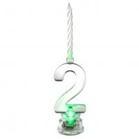 Bougie anniversaire lumineuse chiffre 2