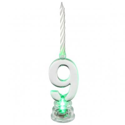 Bougie anniversaire lumineuse chiffre 9
