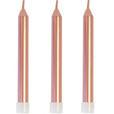 Bougie anniversaire metallisee rose gold