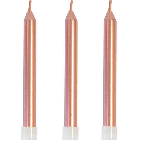 Bougie anniversaire metallisee rose gold