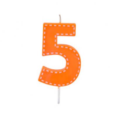 Bougie anniversaire orange 5ans (x1) REF/BGA1201