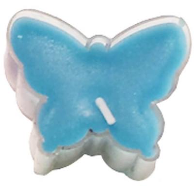 Bougie bleu turquoise papillon (x4) REF/BG006