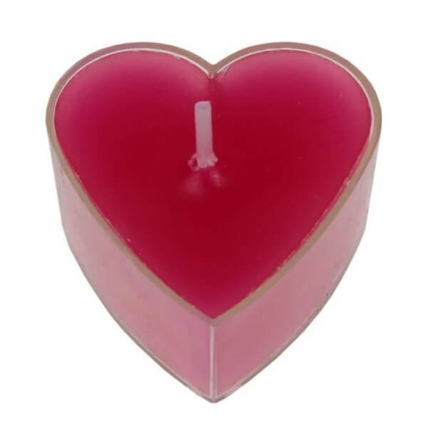 Bougie chauffe plat coeur fuchsia
