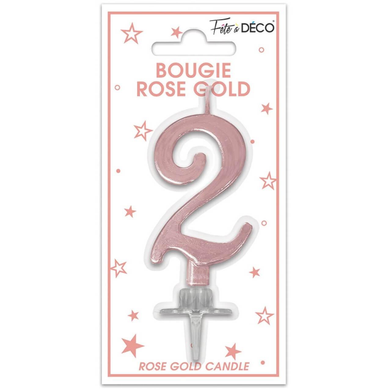 Bougie chiffre rose anniversaire : decor gateau anniversaire