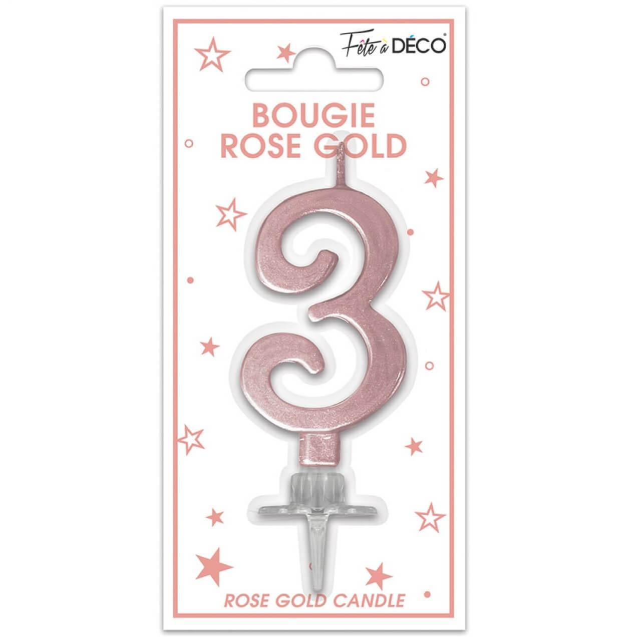 Bougies D'Anniversaire 3 Ans Fille Bougie Chiffre Rose Bougies