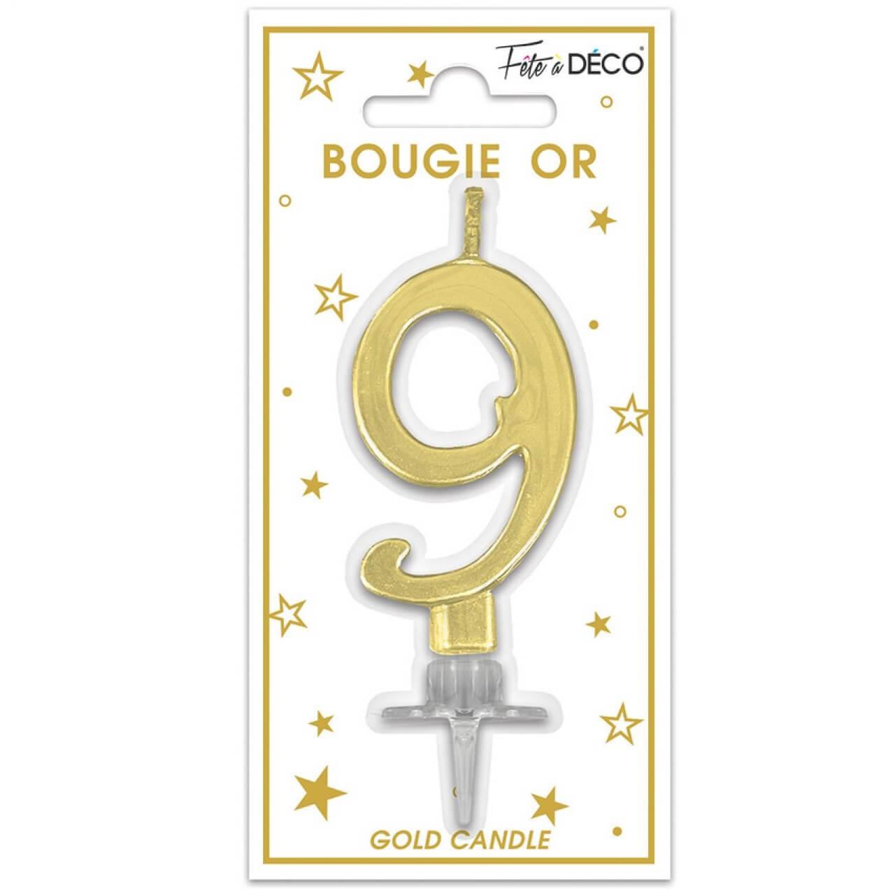 Bougie gateau : bougie Anniversaire, chiffre 9