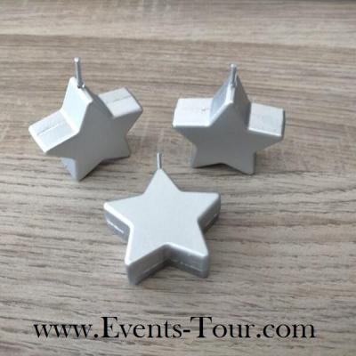 Bougie etoile argentee metallisee