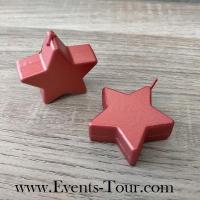 Bougie de noel etoile metallique rouge