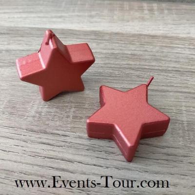 Bougie etoile rouge metallisee