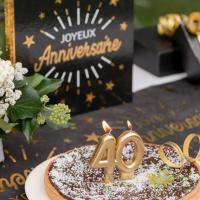 Bougie doree metallisee 40ans decoration gateau d anniversaire