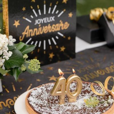 Bougie doree metallisee 18ans decoration gateau anniversaire