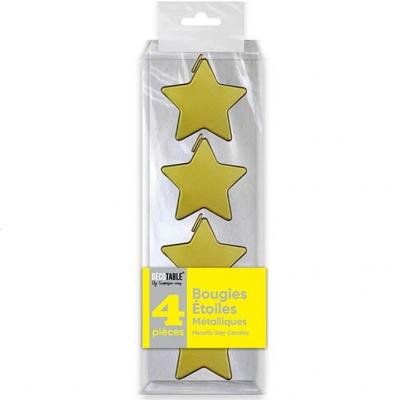 Bougie etoile doree metallisee