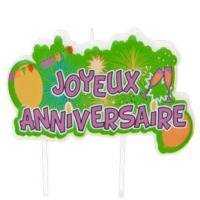 Bougie joyeux anniversaire multicolore pop