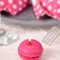 Bougie macaron fuchsia 1