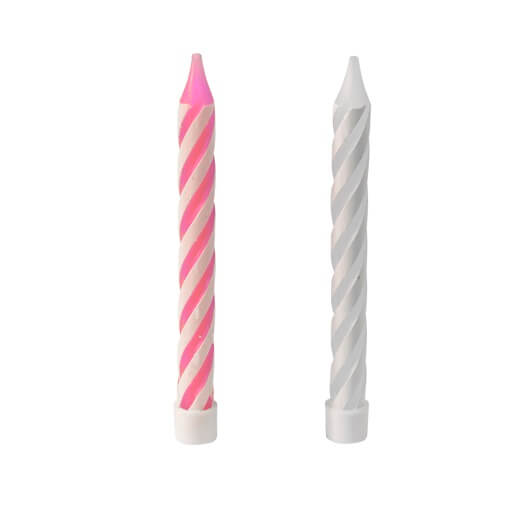Bougie rose et blanche