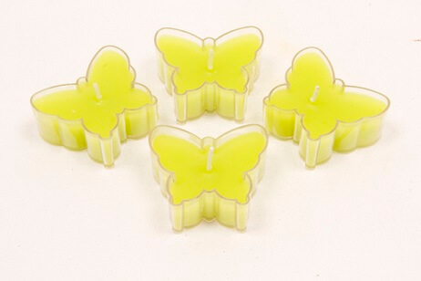 Bougie vert menthe papillon