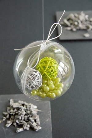 Boule de rotin argent 10