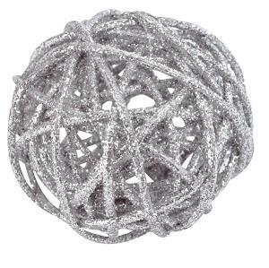 Assortiment boule de rotin pailleté argent (x10) REF/3625