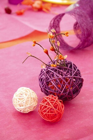 Boule de rotin prune 2