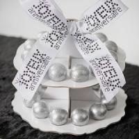 Boule pailletee 5cm argent