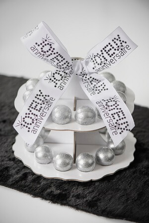 Boule pailletee 5cm argent