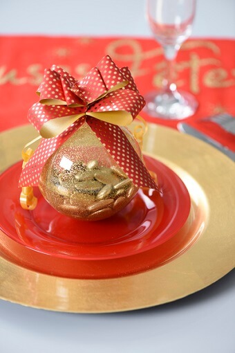 Boule pailletee 8cm or
