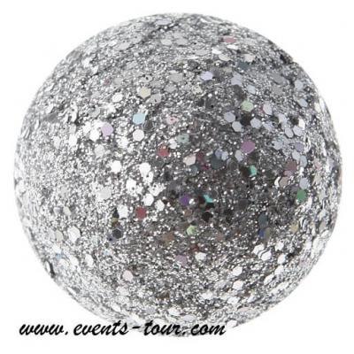 Boule pailletée argent (x12) REF/3937