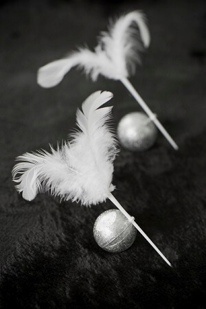 Boule pailletee argent 5cm 1