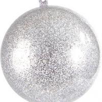 Boule pailletee argent 8cm