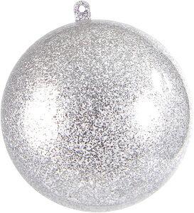 Boule pailletée argent 8cm (x1) REF/3628