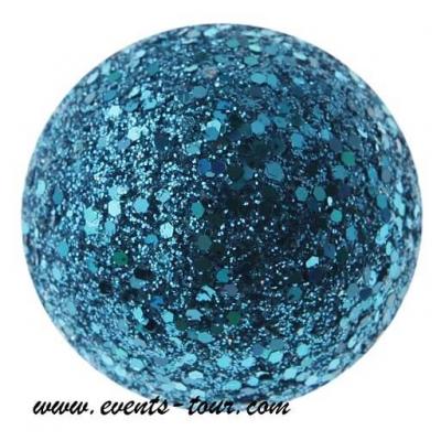 Boule pailletee bleu turquoise 2