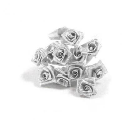 Bouquet mini rose argent en tissu
