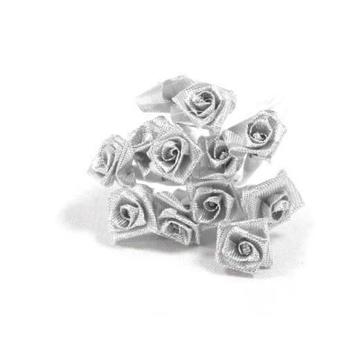 Bouquet mini rose argent en tissu
