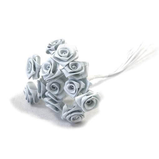 Bouquet mini rose grise en tissu
