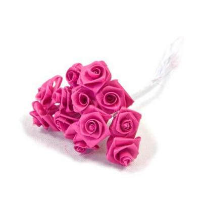 Bouquet mini rose rose fuchsia en tissu