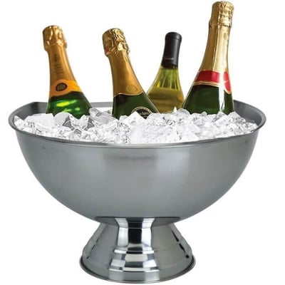 Boutique location materiel de reception vasque a champagne argent inox