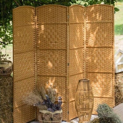 Boutique location nord pas de calais paravent bois et osier naturel