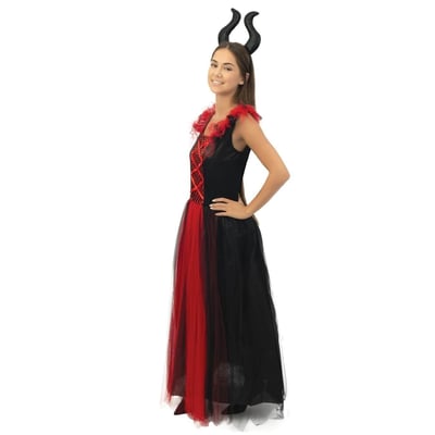Boutique pas de calais costume halloween femme adulte sorciere malefique rouge et noir