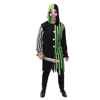 Boutique pas de calais costume halloween homme adulte clown arlequin vert noir