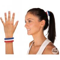 Bracelet spirale chouchou france tricolore bleu blanc rouge