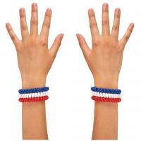 Bracelet spirale france tricolore bleu blanc rouge