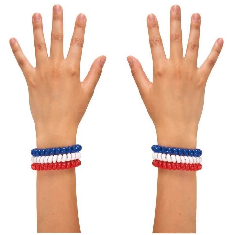 Bracelet spirale france tricolore bleu blanc rouge