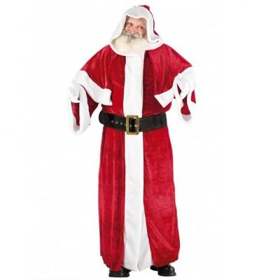 Costume père Noël Européen: manteau avec capuche, capeline et ceinture en Velours REF/C2001010 (Déguisement homme)