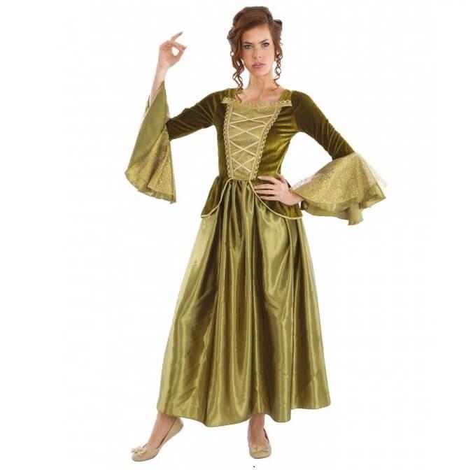 C4182 taille s deguisement femme robe princesse royale verte